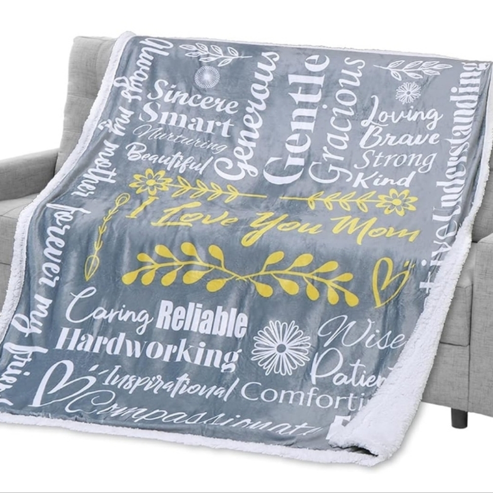 I Love You Mom Blanket, Gift for mom